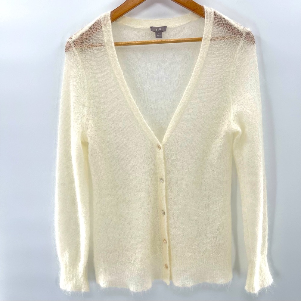 J. Jill Mohair Wool Blend Button Front Cardigan Size Medium